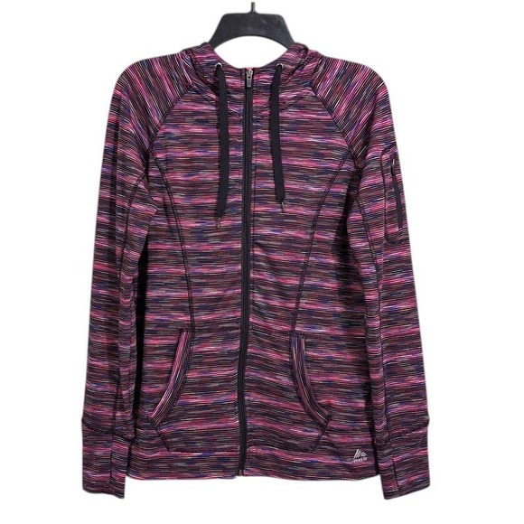RBX Tops - RBX Hoodie Women M Pink Purple Polyester Spandex Space Dye Full Zip Activewear